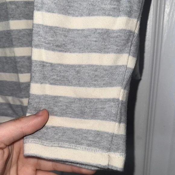 GAP Striped Long-Sleeve Tee in Gray & Cream - Picture 5 of 9
